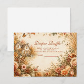 Carte D'accompagnement Tirage au sort de couche rustique boho d'automne (Devant / Derrière)