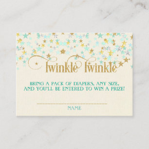 Carte D'accompagnement Tirage au sort de couche Twinkle Little Star Menth