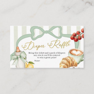 Carte D'accompagnement Tirage au sort de couches à rayures vert sauge Coq