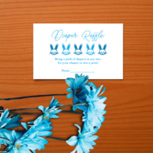 Carte D'accompagnement Tirage au sort de couches Baby Shower Blue Bunny