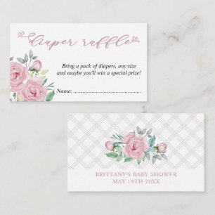 Carte D'accompagnement Tirage au sort de couches Baby Shower Bouquet de P
