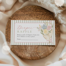Tirage au sort de couches Baby Shower Fille Floral