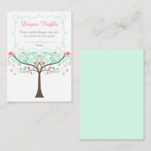 Carte D'accompagnement Tirage au sort de couches Bébé Fleur de Menthe et 