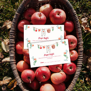 Carte D'accompagnement Tirage au sort de couches Bébé Shower Apple Garden