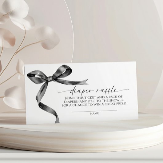 Carte D'accompagnement Tirage au sort de couches Black Bow