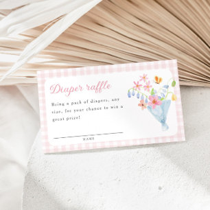 Carte D'accompagnement Tirage au sort de couches Bouquet Floral Gingham R