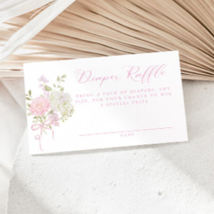 Carte D'accompagnement Tirage au sort de couches florales rose pastel vin