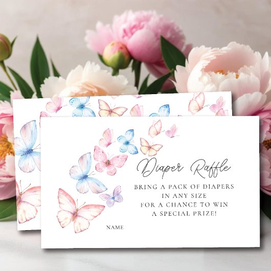 Carte D'accompagnement Tirage au sort de couches Papillons Capricieux