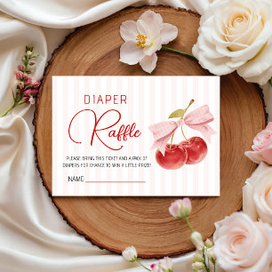 Carte D'accompagnement Tirage au sort de couches pour Baby Shower Cerise