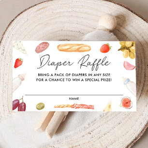 Carte D'accompagnement Tirage au sort de couches pour Baby Shower Charcut