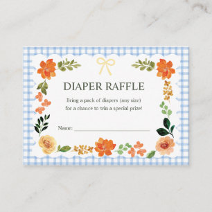 Carte D'accompagnement Tirage au sort de couches pour baby shower Cobalt