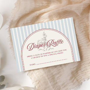 Carte D'accompagnement Tirage au sort de couches pour Baby Shower du 4 ju