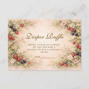 Carte D'accompagnement Tirage au sort de couches pour Baby Shower Fleur e