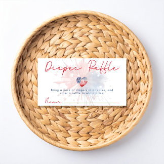 Carte D'accompagnement Tirage au sort de couches pour Baby Shower Rouge B