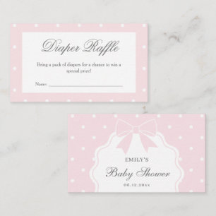 Carte D'accompagnement Tirage au sort de couches pour bébé Rose Bébé Clas
