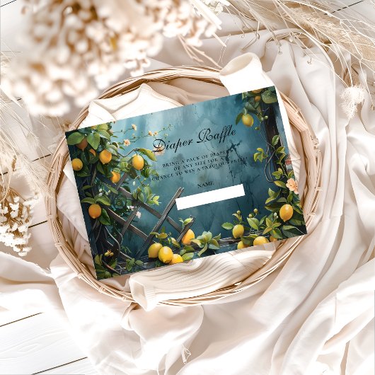 Carte D'accompagnement Tirage au sort de la couche de fleur de citron d'é
