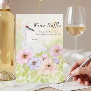 Carte D'accompagnement Tirage au sort de vin pour la douche de mariage Gr