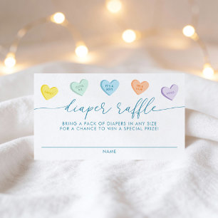 Carte D'accompagnement Tirage au sort des couches Candy Hearts Little Swe