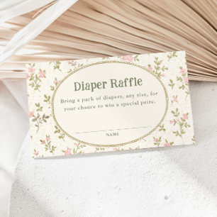 Carte D'accompagnement Tirage au sort des couches pour Baby Shower Floral