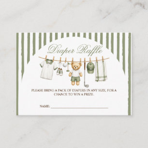 Carte D'accompagnement Tirage au sort des couches pour Baby Shower Ours d