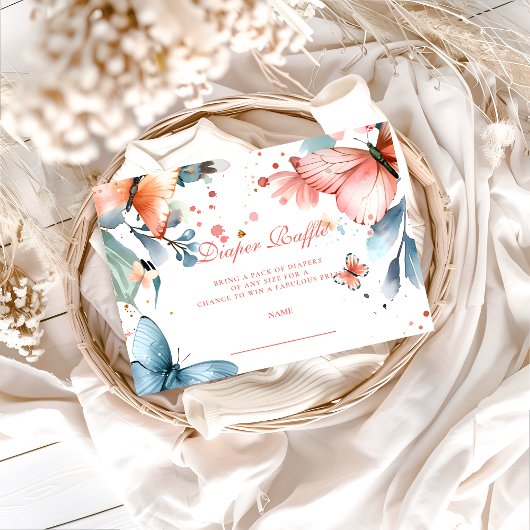 Carte D'accompagnement Tirage au sort Diapper Prairie papillon