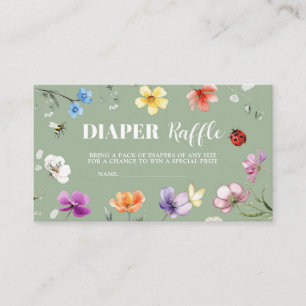 Carte D'accompagnement Tirage de couche Baby Shower Fleur Sauvage Lovebug