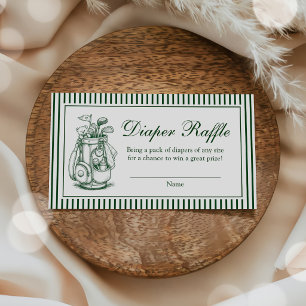 Carte D'accompagnement Tirage de couche Baby Shower Golf Rayure Verte