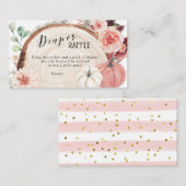 Carte D'accompagnement Tirage de couche bébé Citrouille Rose et Blanc Rus (Devant / Derrière)