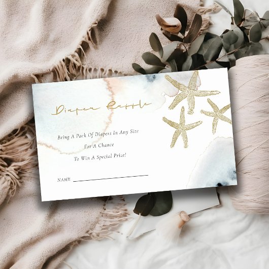 Carte D'accompagnement Tirage de couche bébé étoile de mer bleue poussiér