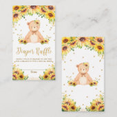 Carte D'accompagnement Tirage de couche Bébé Fleur de Soleil Ours en Pelu (Devant / Derrière)