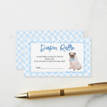 Tirage de couche bébé Gingham Bleu Chien