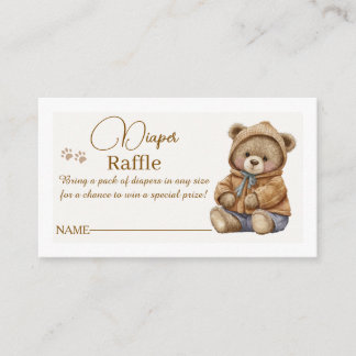 Carte D'accompagnement Tirage de couche Bébé Ours en Teddy Bohème Inserti