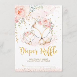 Carte D'accompagnement Tirage de couche bébé renard Fleurs Bohème Rougeur