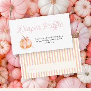 Carte D'accompagnement Tirage de couche Bébé Rose Citrouille à Ruban Rose