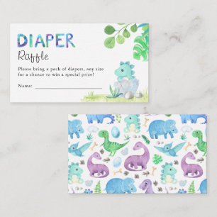 Carte D'accompagnement Tirage de couche bébé Shower Dino Mignon aquarelle