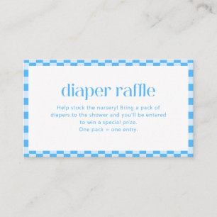 Carte D'accompagnement Tirage de couche bleu à carreaux rétro Baby Shower