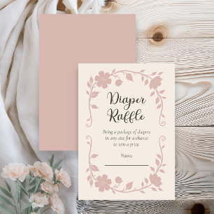 Carte D'accompagnement Tirage de couche botanique pour Baby Shower Rose P