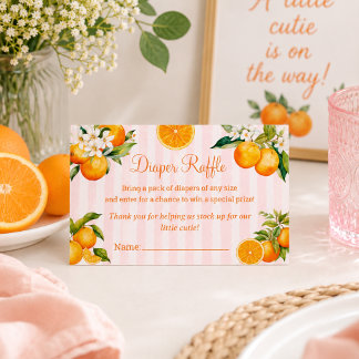 Carte D'accompagnement Tirage de couche Citrus Orange Baby shower