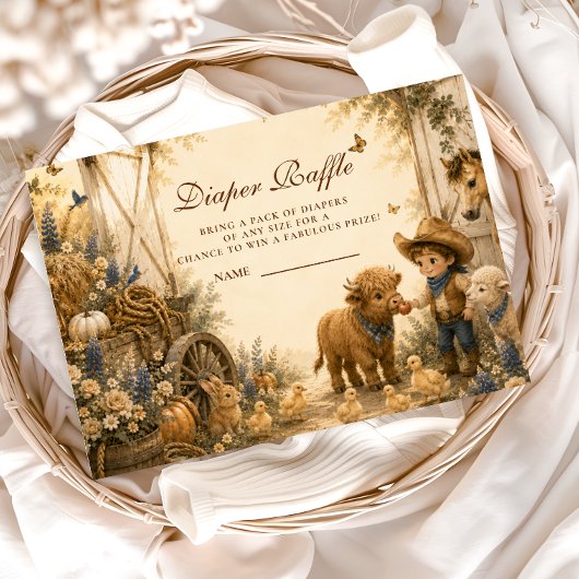 Carte D'accompagnement Tirage de couche classique garçon western boho