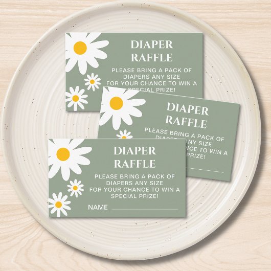 Carte D'accompagnement Tirage de couche Daisy Sage Vert