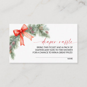 Carte D'accompagnement Tirage de couche de Noël à ruban rouge