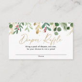 Carte D'accompagnement Tirage de couche de Noël feuillage verdure or roug (Devant)