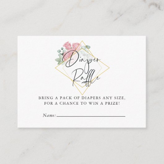 Carte D'accompagnement Tirage de couche géométrique bébé Eucalyptus Rose (Devant)