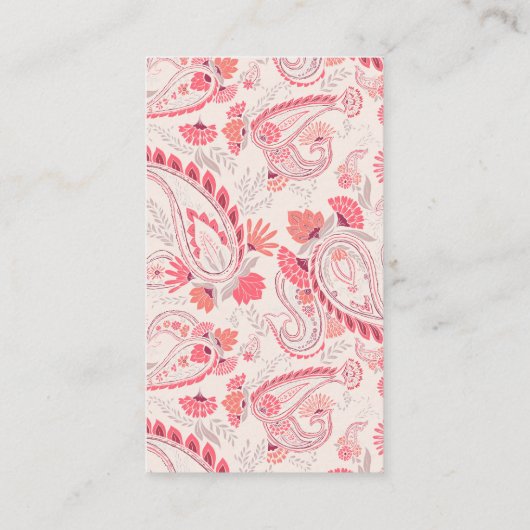 Carte D'accompagnement Tirage de couche moderne Paisley rose Baby Shower (Dos)