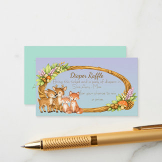 Carte D'accompagnement Tirage de couche pour animaux de la forêt violets 