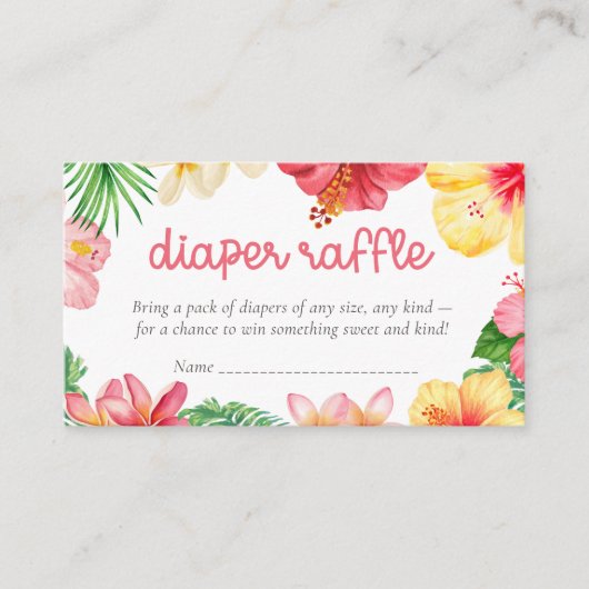 Carte D'accompagnement Tirage de couche pour bébé Aloha (Devant)