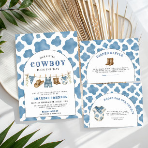 Carte D'accompagnement Tirage de couche pour bébé Cowboy bleu à motif vac