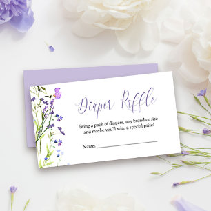 Carte D'accompagnement Tirage de couche pour bébé Fleur Sauvage Violette 