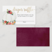 Carte D'accompagnement Tirage de couche pour bébé neutre avec fleurs d'au (Devant / Derrière)