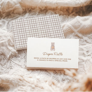 Carte D'accompagnement Tirage de couche rustique ours marron gingham